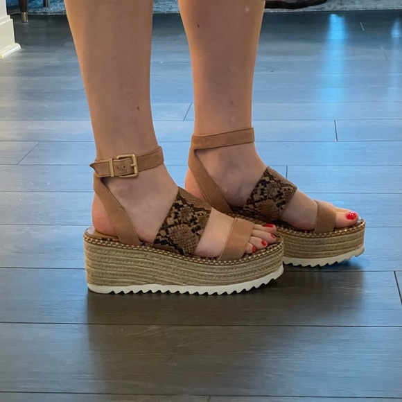 Crown Vintage Daylen Espadrille Wedges/Platform Sandal - Snake / Neutral Straps - Picture 2 of 15